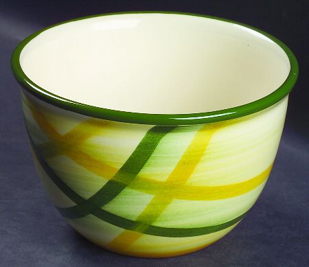 Gingham Green 7" Mixing Bowl by Metlox - Poppytrail - Vernon