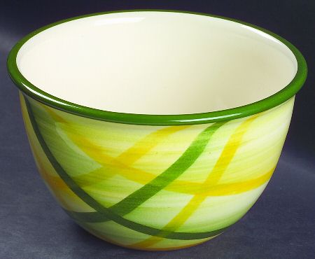 Gingham Green 8" Mixing Bowl