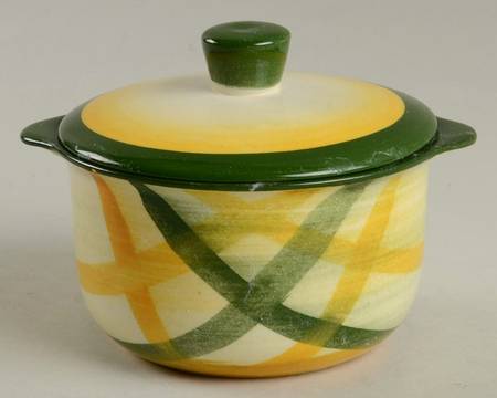Gingham Green Individual Casserole & Lid