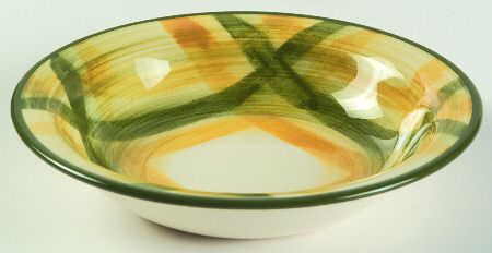 Gingham Green Rim Fruit/Dessert (Sauce) Bowl by Metlox - Poppytrail - Vernon