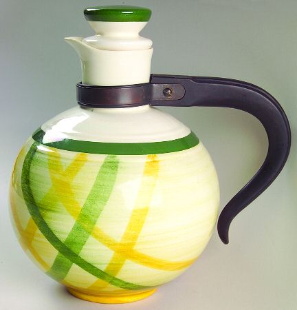 Gingham Green Carafe & Lid
