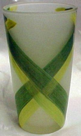 Gingham Green 8 Oz Glassware Frosted Tumbler