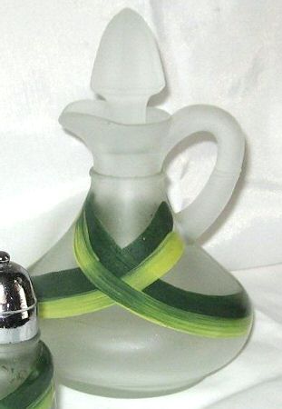 Gingham Green Glassware Cruet with Stopper
