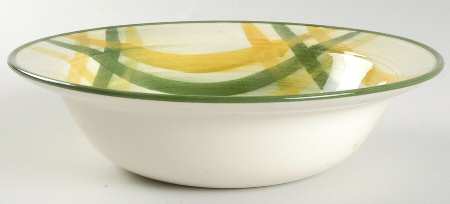 Gingham Green 8" Round Vegetable Bowl