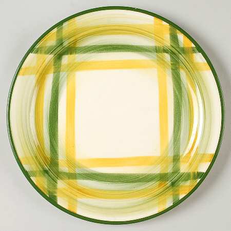 Gingham Green Luncheon Plate
