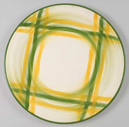 Gingham Green 13" Chop Plate (Round Platter)