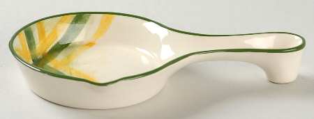 Gingham Green Spoon Rest/Holder (Holds 1 Spoon)
