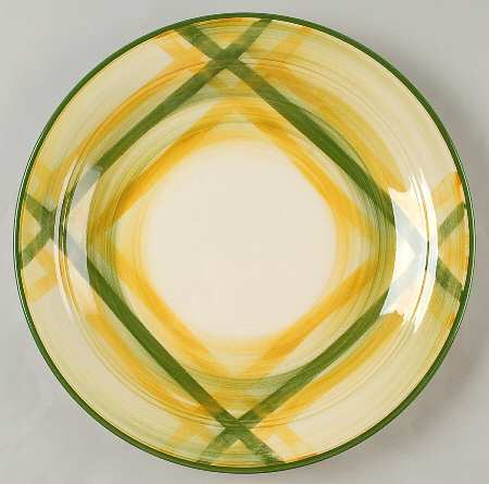 Gingham Green 12" Chop Plate (Round Platter)