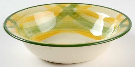 Gingham Green Rim Cereal Bowl