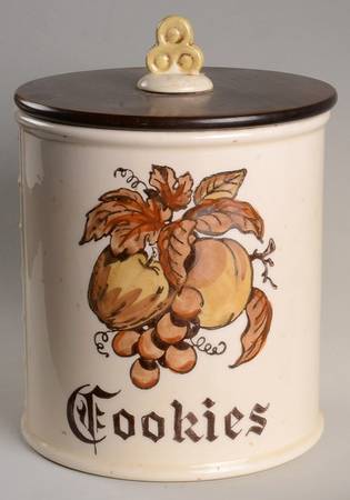 Golden Fruit Cookie Jar & Lid