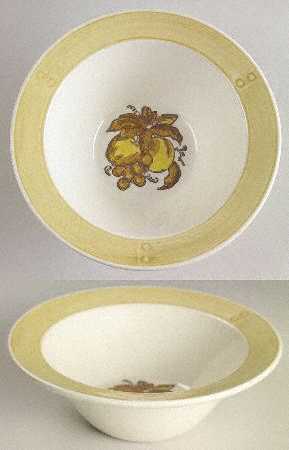 Golden Fruit Rim Cereal Bowl
