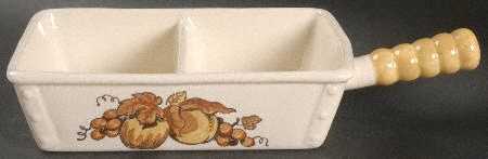 Golden Fruit Rectangular Divided Vegetable Bowl