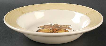 Golden Fruit Rim Soup Bowl