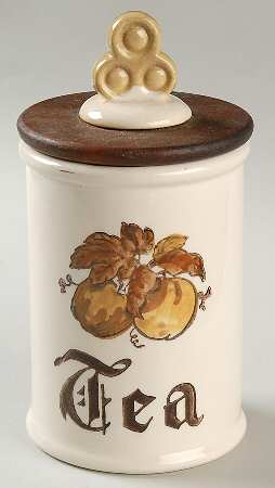 Golden Fruit Tea Canister & Wood Lid