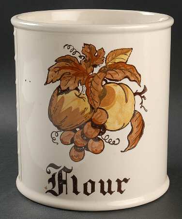 Golden Fruit Flour Canister No Wood Lid