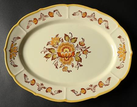 Golden Garden 14" Oval Serving Platter