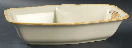 Golden Garden Rectangular Divided Vegetable Bowl
