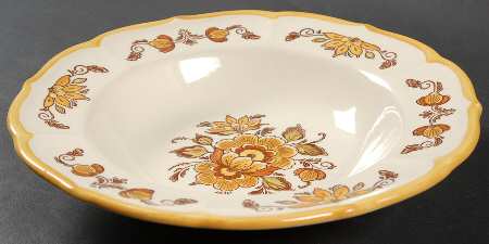Golden Garden Rim Soup Bowl