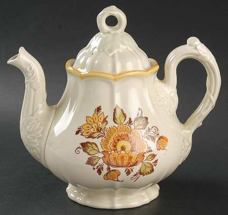Golden Garden Teapot & Lid