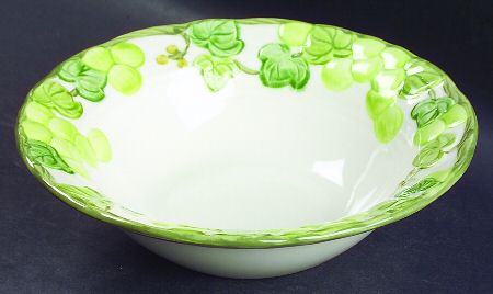 Grape Arbor Green Rim Cereal Bowl