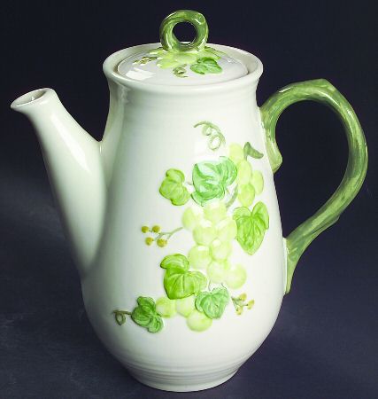 Grape Arbor Green Coffee Pot & Lid