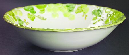 Grape Arbor Green 9" Round Vegetable Bowl