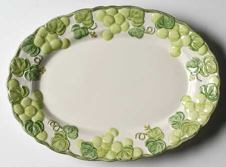 Grape Arbor Green 12" Oval Serving Platter