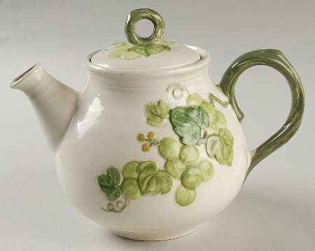 Grape Arbor Green Teapot & Lid