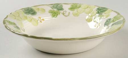 Grape Arbor Green Rim Soup Bowl