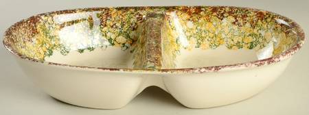 Hawaiian Coral 11" Oval Divided Vegetable Bowl