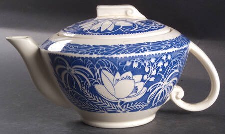 Hawaiian Flowers Blue Teapot & Lid