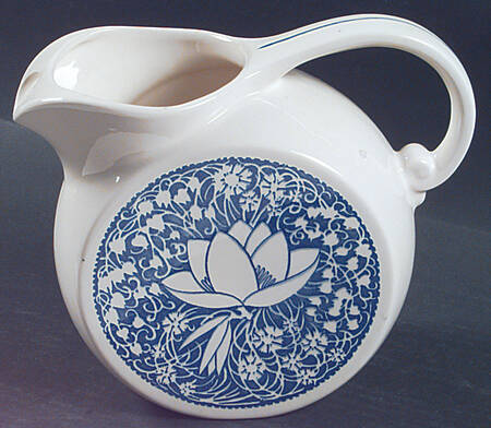 Hawaiian Flowers Blue Disk Jug