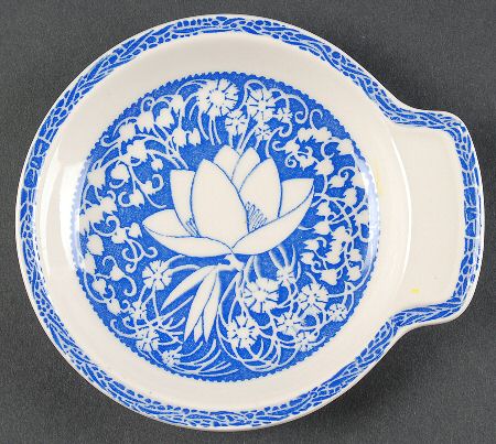 Hawaiian Flowers Blue Pickle Dish