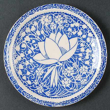 Hawaiian Flowers Blue Bread & Butter Plate