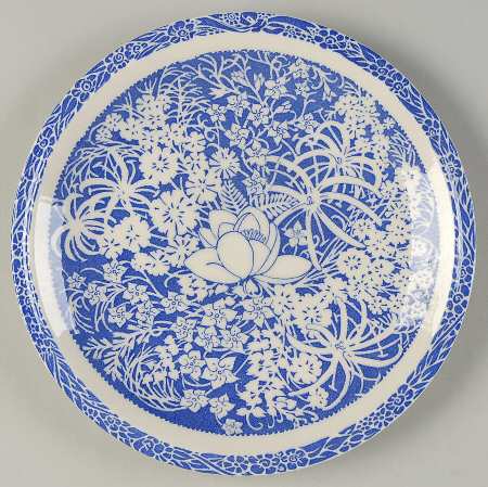 Hawaiian Flowers Blue Salad Plate