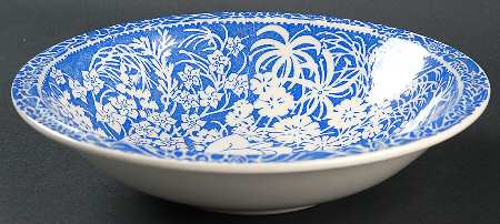 Hawaiian Flowers Blue 8" Round Vegetable Bowl