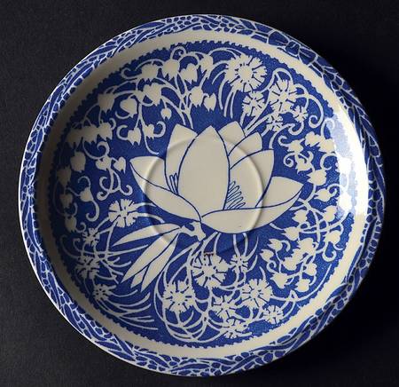 Hawaiian Flowers Blue Saucer