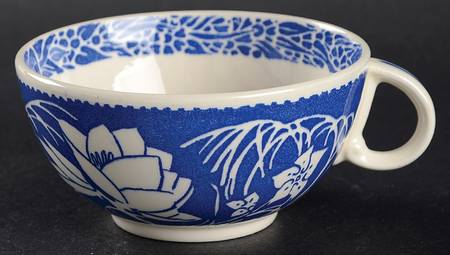 Hawaiian Flowers Blue Flat Cup
