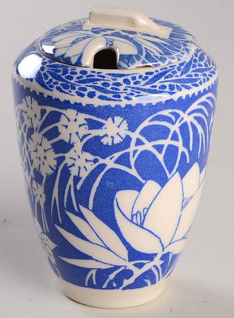 Hawaiian Flowers Blue Jam/Jelly & Lid