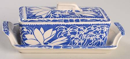 Hawaiian Flowers Blue 1/4 Lb Covered Butter