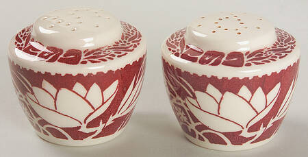 Hawaiian Flowers Maroon Salt & Pepper Set