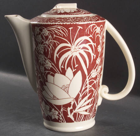 Hawaiian Flowers Maroon Coffee Pot & Lid