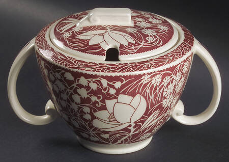 Hawaiian Flowers Maroon Mini Tureen & Lid