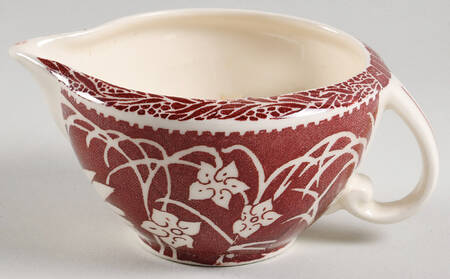 Hawaiian Flowers Maroon Individual Creamer