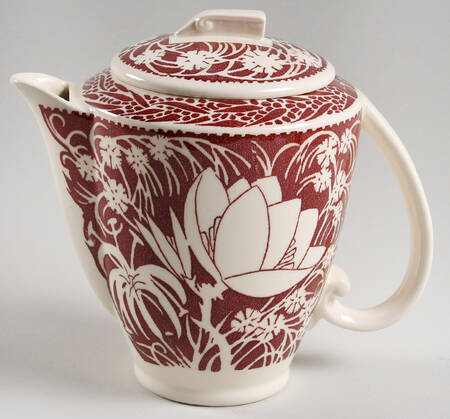 Hawaiian Flowers Maroon Mini Coffee Pot & Lid