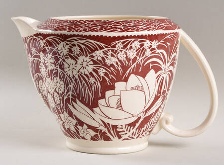 Hawaiian Flowers Maroon 64 Oz Ultra Shpe Pitcher, No Lid