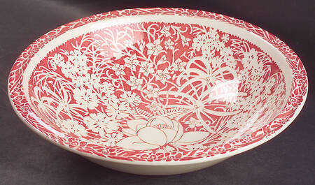 Hawaiian Flowers Pink 9" Round Vegetable Bowl