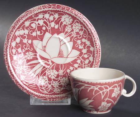 Hawaiian Flowers Pink Flat Demitasse Cup & Saucer Set