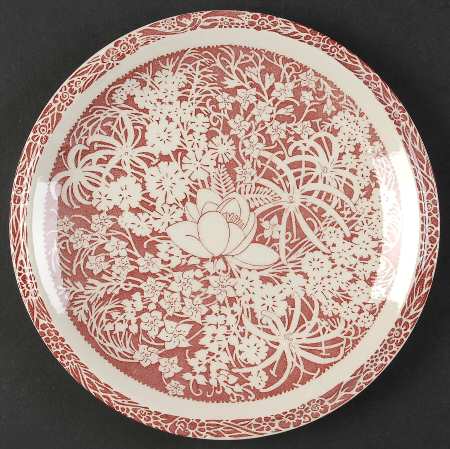 Hawaiian Flowers Pink Luncheon Plate