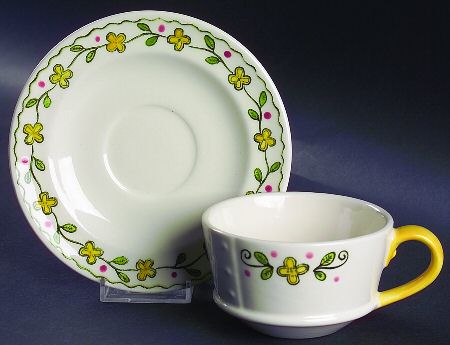 Happy Time Flat Cup & Saucer Set